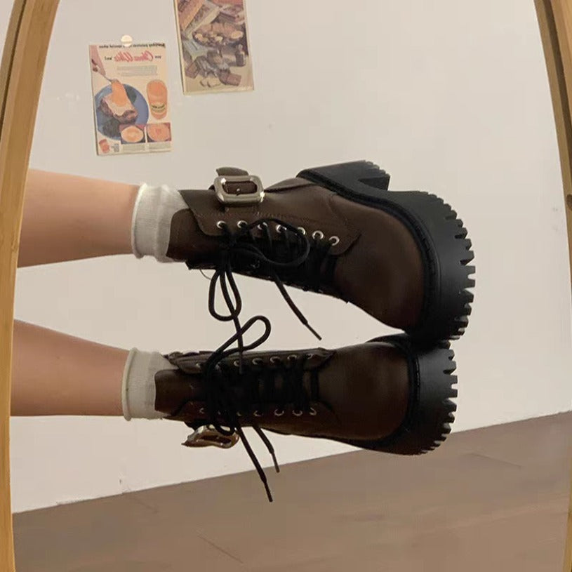 #9 Thick Heeled and Thick Soled Boots for Women's Outdoor Wear, Autumn and Winter New Versatile Short Boots, Women Shoes