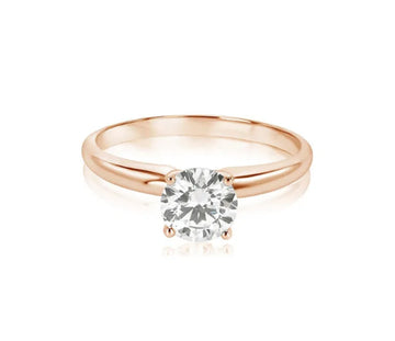 Luxury 1.52 CT Lab-Grown Diamond Solitaire • Solid 14K Rose Gold • Size 7 • New