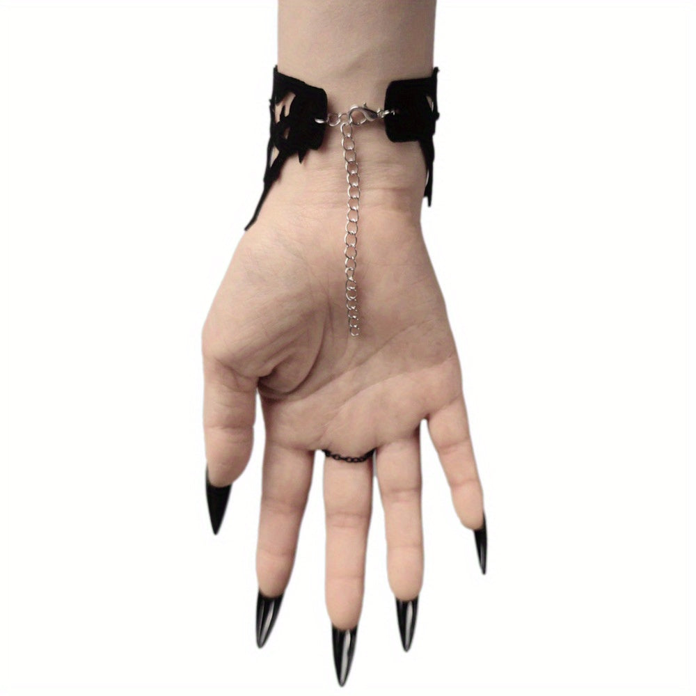 Bracelet gothique Épine noire – Bracelet clouté floqué alternatif