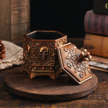 Gotische Bronzeschmuckschatulle | Desktop-Dekoration | Halloween-Geschenk