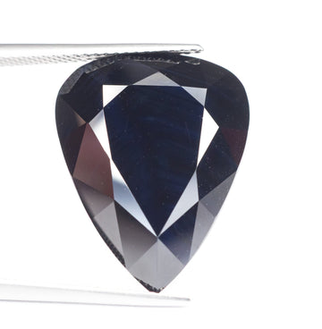 Saphir non chauffé de 31,10 carats, taille poire, bleu profond, spécimen certifié Lotus