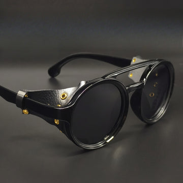 Round UV400 Sunglasses with Double Bridge Frame Darkwear Style Eyewear