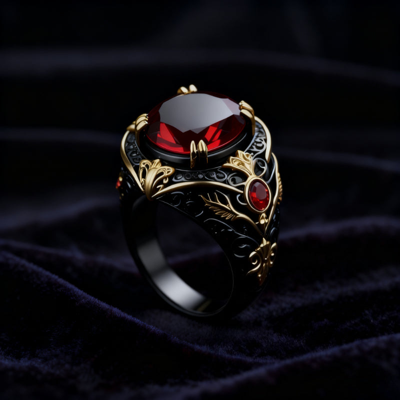 Une bague en argent 925 ornée de pierres synthétiques vintage, offrant une sensation de luxe, un design bicolore et un bracelet unisexe élégant à la fois personnalisé et tendance.