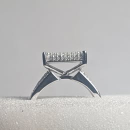 💍 Luxury 0.60 CTW Diamond Cocktail Ring • 14K White Gold Over Sterling Silver • Size 7 • New 💍