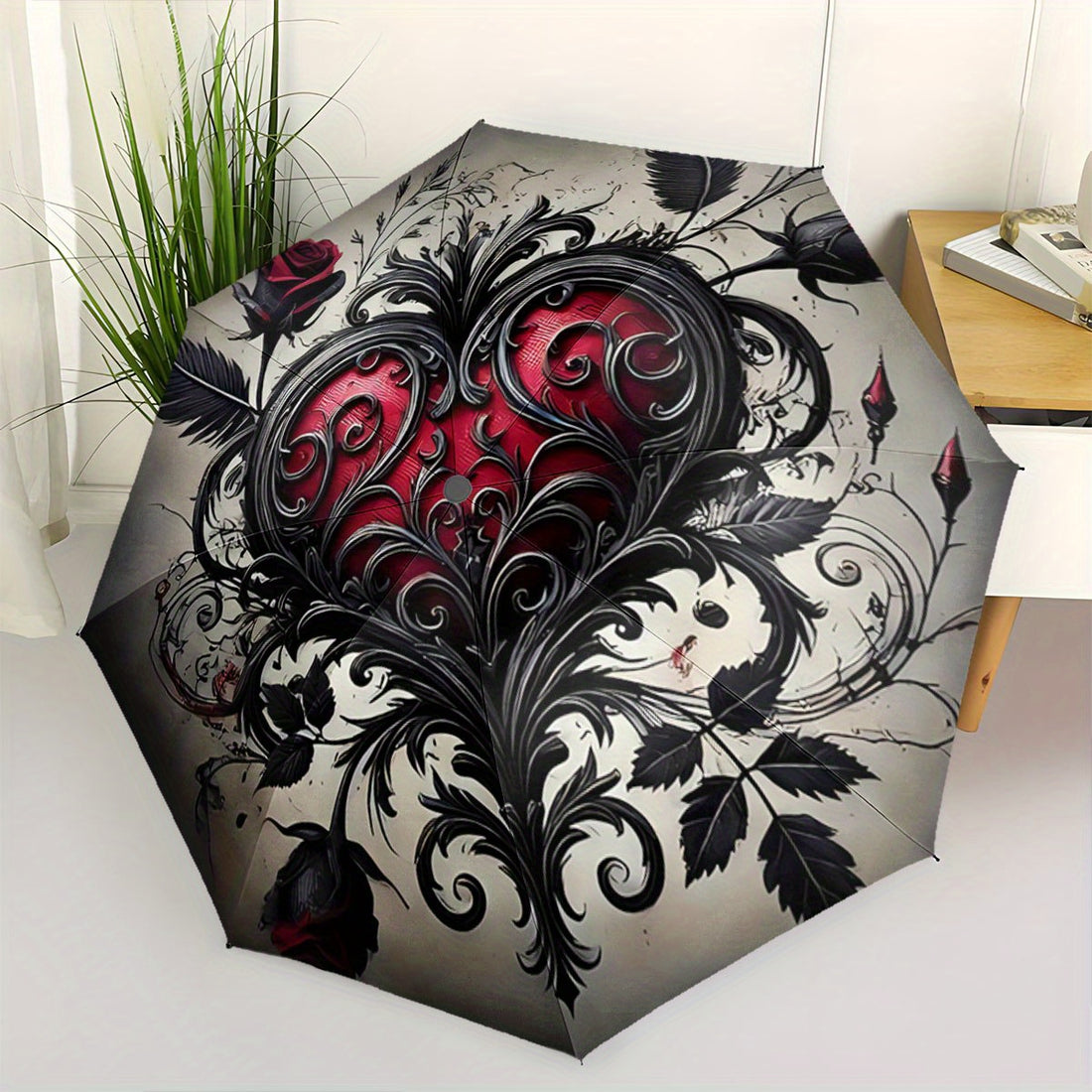 Parapluie pliable toile d'araignée ornée Accessoire de pluie mode Darkwave