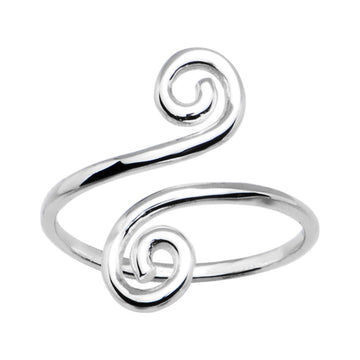 10k White Gold Scrolled Toe Ring