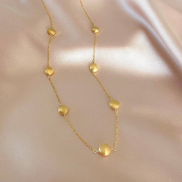 14k Gold P over .925 Station 16"-18" Custom crafted one of a kind Necklace