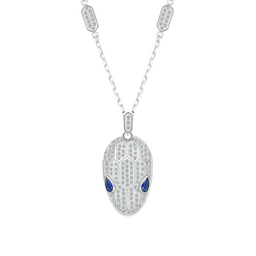 100ct Silver Viper Pendant 18" - 22" Necklace in 18k Plated.