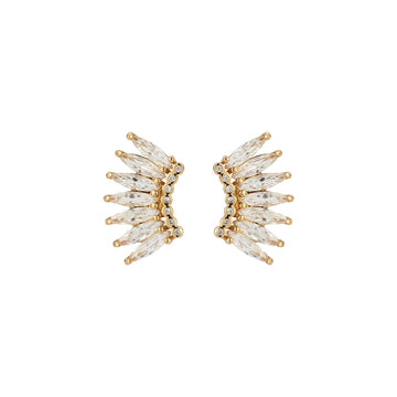 Petite Crystal Madeline Earrings Gold