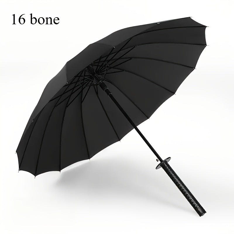 Alternative darkwear katana umbrella styled with gothic fashion outfit