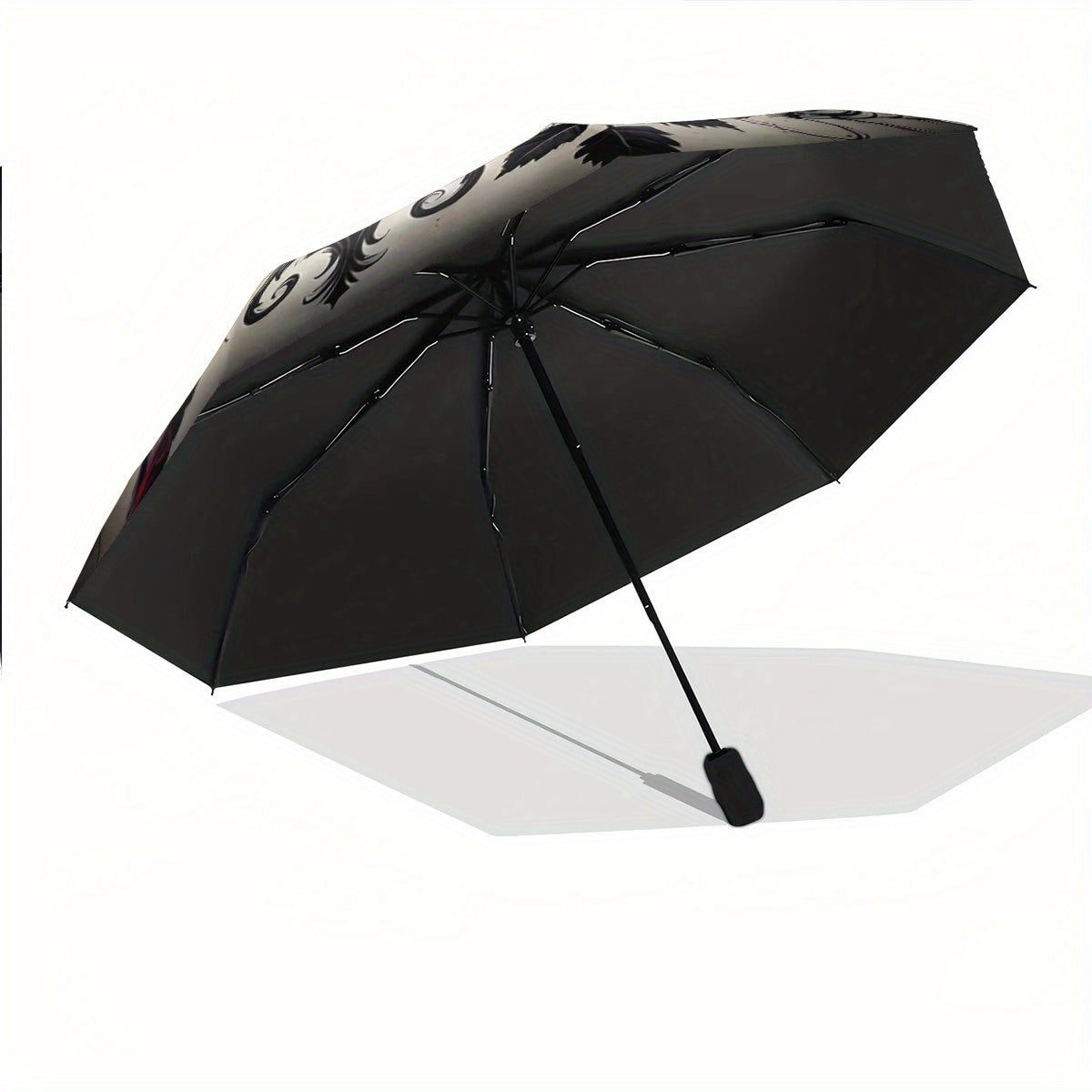 Alternative darkwear spiderweb umbrella folded compact — portable foldable design