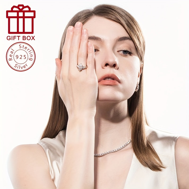 3ct Marquise moissanite ring in sterling silver – Alternative Fashion Darkwave statement jewelry