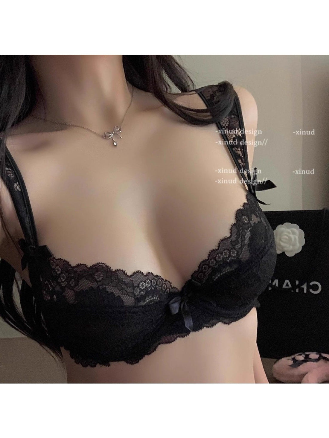 Nouvelle Lingerie Purement Sexy en Dentelle pour Femmes - Style Ultra-fin, avec Petits Bonnets, Support Armature et Bande Anti-affaissement.