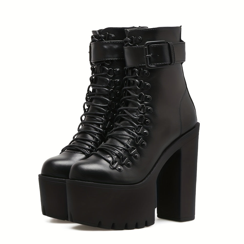 Bottines à lacets compensées Plateforme Darkwave Chaussures mode affirmée