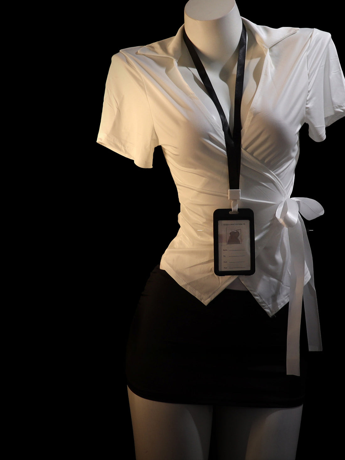 "Full-time Secretary" - Charming Secretary Uniform Role-play with a Collared Elastic Tight-fitting Midriff-skimming Skirt, Innocent Laced Mature Lady Cosplay Outfit, Sexy Flight Attendant Pajama Entertainment Uniform, Alluring Lingerie