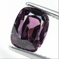 Loose natural purple spinel 2.77ct cushion mixed cut unheated Myanmar origin GRA Antwerp report 1830012489 – angle view