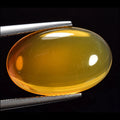 Natural Mexican Fire Opal Oval Cabochon 6.80ct Vivid Orange Transparent No Treatment ALGT Certified - VF Jewelry and Gems
