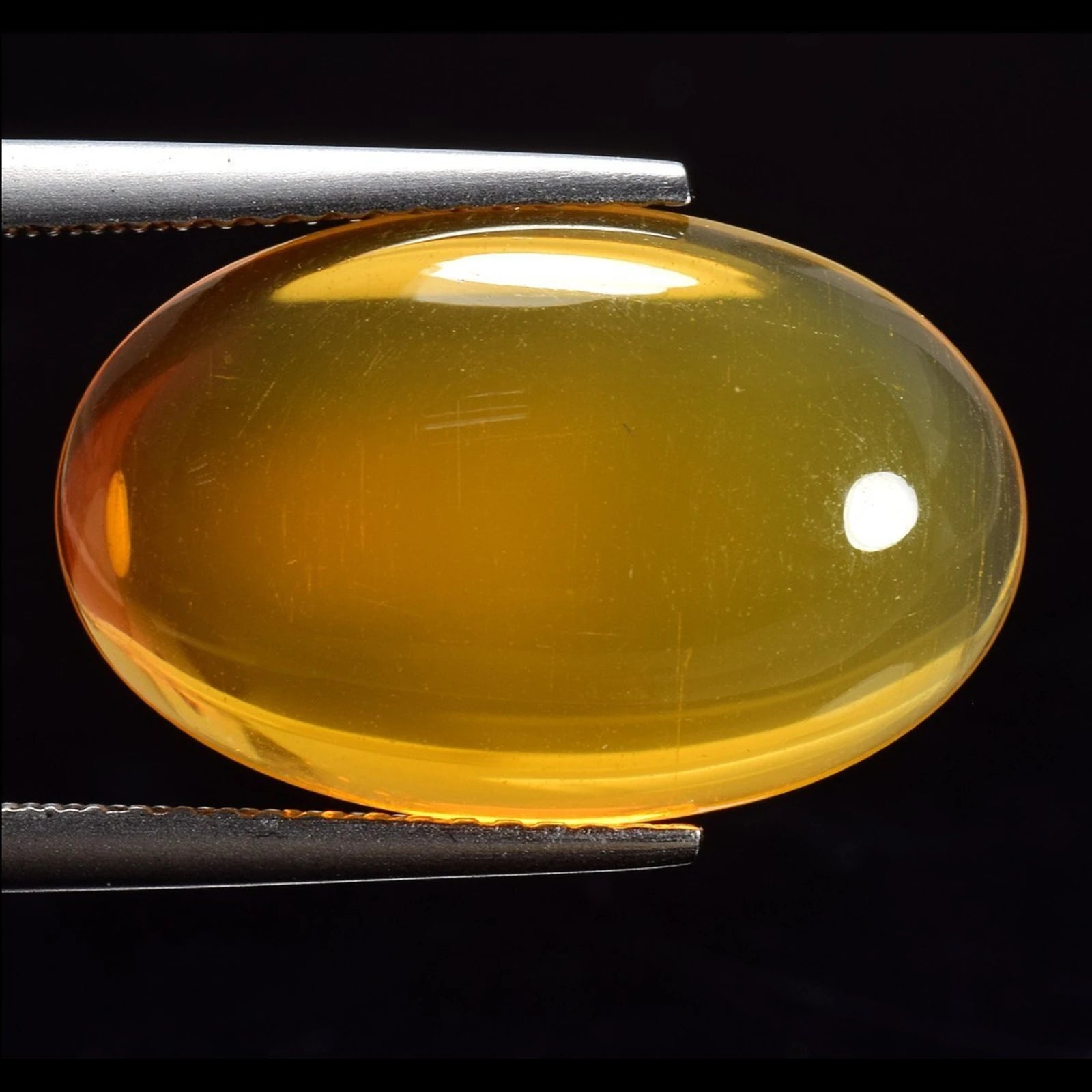 6.80ct Vivid Orange Transparent No Treatment Natural Mexican Fire Opal Oval Cabochon  ALGT Certified - VF Jewelry and Gems
