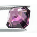 side view of purple unheated  emerald step cut spinel